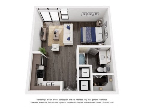 a 1 bedroom floor plan  summit  503 sq ft